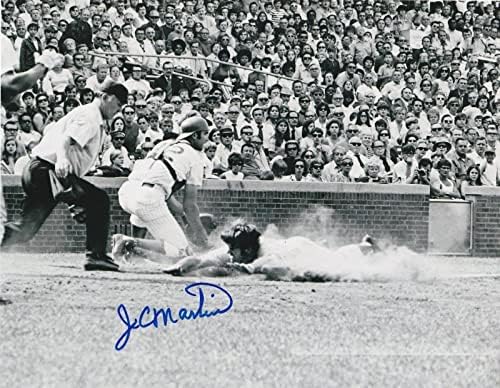 J. C. MARTİN CHİCAGO CUBS W / PETE ROSE AKSİYON İMZALI 8x10-İmzalı MLB Fotoğrafları