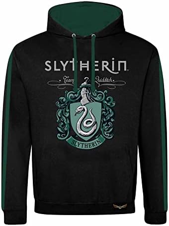 Harry Potter Unisex Yetişkin Slytherin Kapüşonlu Sweatshirt (XXL) (Siyah / Yeşil)