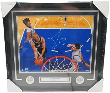 Tony Parker İmzalı 16x20 Fotoğraf Çerçeveli San Antonio Spurs Fanatikleri-İmzalı NBA Fotoğrafları