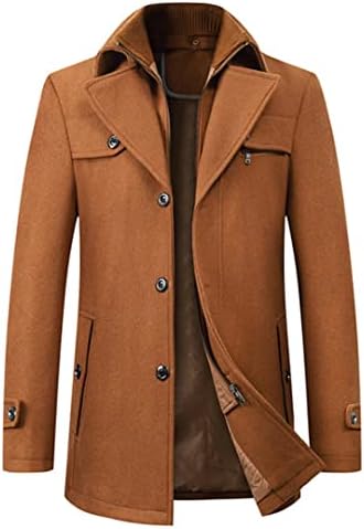Erkek Yün Karışımları Palto Slim Fit Kalın Erkek Yün Palto Sıcak Rüzgarlık Ceket