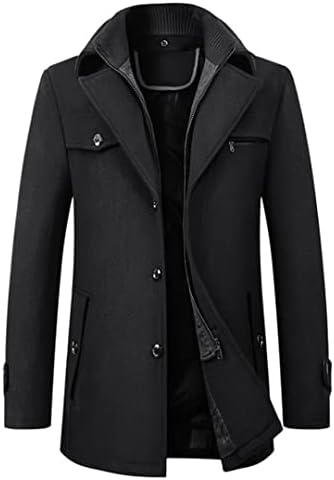 Erkek Yün Karışımları Palto Slim Fit Kalın Erkek Yün Palto Sıcak Rüzgarlık Ceket