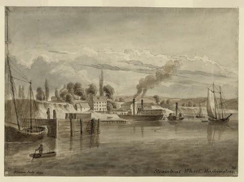 Tarihselfindings Fotoğraf: Vapur İskelesi, İskele, Washington, DC, Columbia Bölgesi, 1839, Augustus Kollner