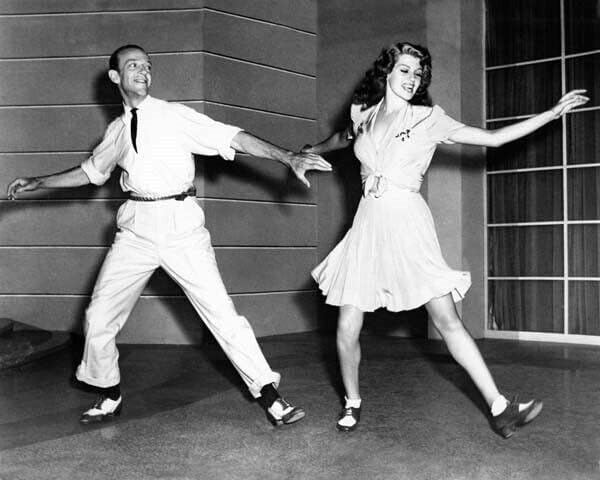 Rita Hayworth & Fred Astaire müzikal numara 8x10 için dans pratiği fotoğraf