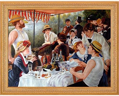 overstockArt Öğle Yemeği Tekne Partisi Pierre-Auguste Renoir Çerçeveli El Boyalı tuval üzerine yağlıboya