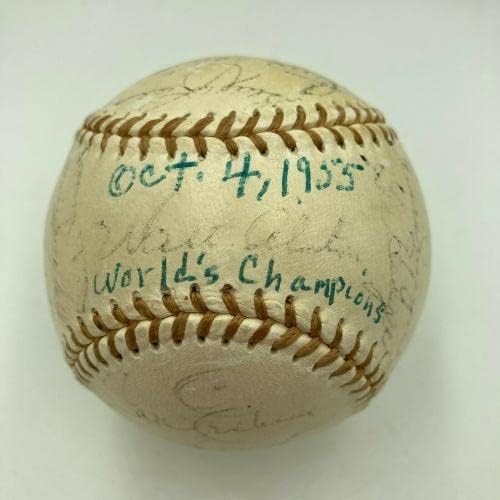1955 Brooklyn Dodgers W. S. Şampiyonlar Takımı Beyzbol İmzaladı Jackie Robinson JSA COA İmzalı Beyzbol Topları