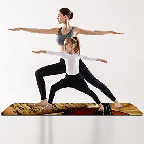 Yoga Mat, Ev Egzersiz için Yoga Paspaslar, Egzersiz Mat, Egzersiz Paspaslar, Pilates Mat, Gitar Müzik Notlar desen