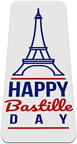 Siebzeh Mutlu Bastille Günü Fransa Bayrağı Premium Kalın Yoga Mat Çevre Dostu Kauçuk Sağlık ve Fitness Kaymaz Mat