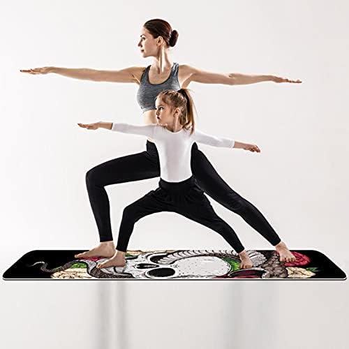 Siebzeh Kafatası Kobra Yılan Çiçekler Premium Kalın Yoga Mat Çevre Dostu Kauçuk Sağlık ve Fitness Kaymaz Mat Her Türlü