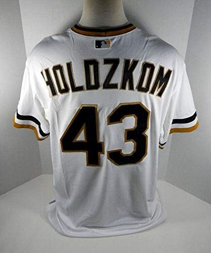 2015 Pittsburgh Pirates John Holdzkom 43 Oyun Yayınlanan Beyaz Forma 1970'ler R TB 42-Oyun Kullanılmış MLB Formaları