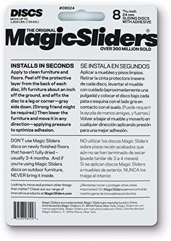 Magic Sliders 8024 Serisi 8PK 15/16 Kare Kaydırıcı, 1, Gri