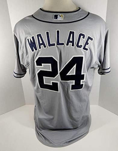 2015 San Diego Padres Brett Wallace 24 Oyun Gri Forma Yayınladı - Oyun Kullanılmış MLB Formaları