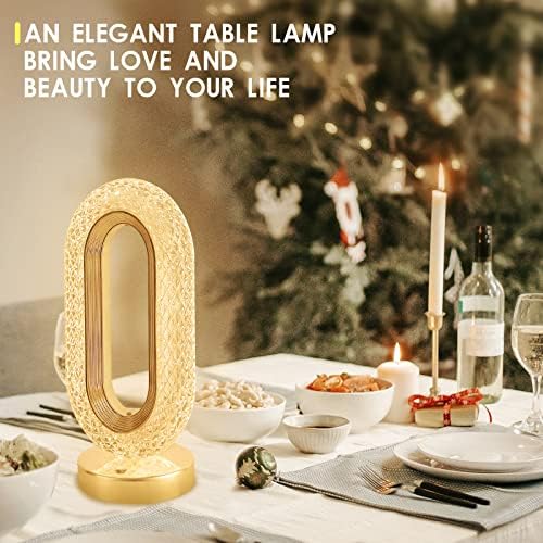 Kristal masa lambası ile dokunmatik kontrol, 3 seviyeleri parlaklık, şarj edilebilir USB Küçük lamba, romantik aydınlatma