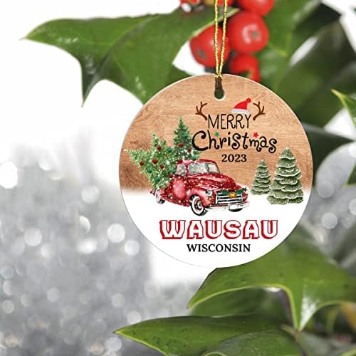 Yılbaşı Ağacı Süsleri 2023 - Wausau Wisconsin Süsleme Memleketi Özel Şehir Devleti-Hatıra Hediye Fikirleri Wausau