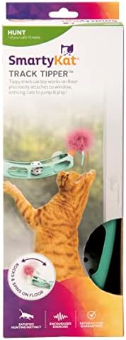 SmartyKat Parça Damperli Top Parça Kedi Oyuncak w/Vantuz, Zemin ve Pencerelerde Çalışır-Mavi, Bir Boyut