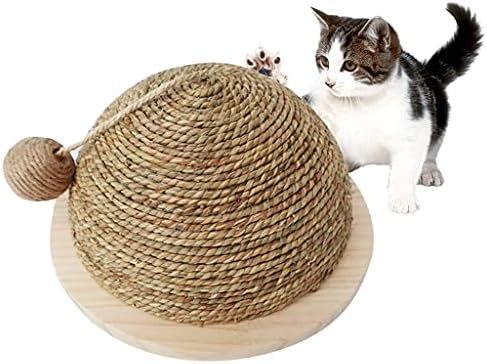 FEGOCLT Kediler Oyuncak Ahşap Alt Plaka Saman Yarı Dairesel Taşlama Pençe Topu Kediler Oyuncak Tırmanma Çerçeve Kediler