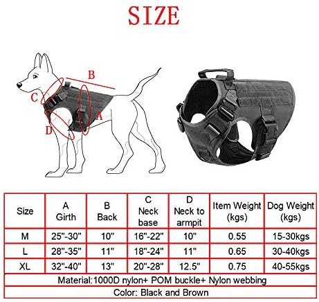 RubRab Taktik köpekler için yelek tasma Kolu ile Askeri Çalışma Eğitimi Molle Yelek metal tokalar ve Döngü Panelleri