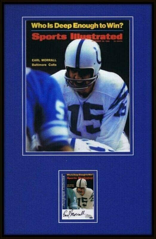 Earl Morrall İmzalı Çerçeveli 11x17 Fotoğraf Ekranı FLEER Sİ Colts-NFL İmzalı Futbol Kartları