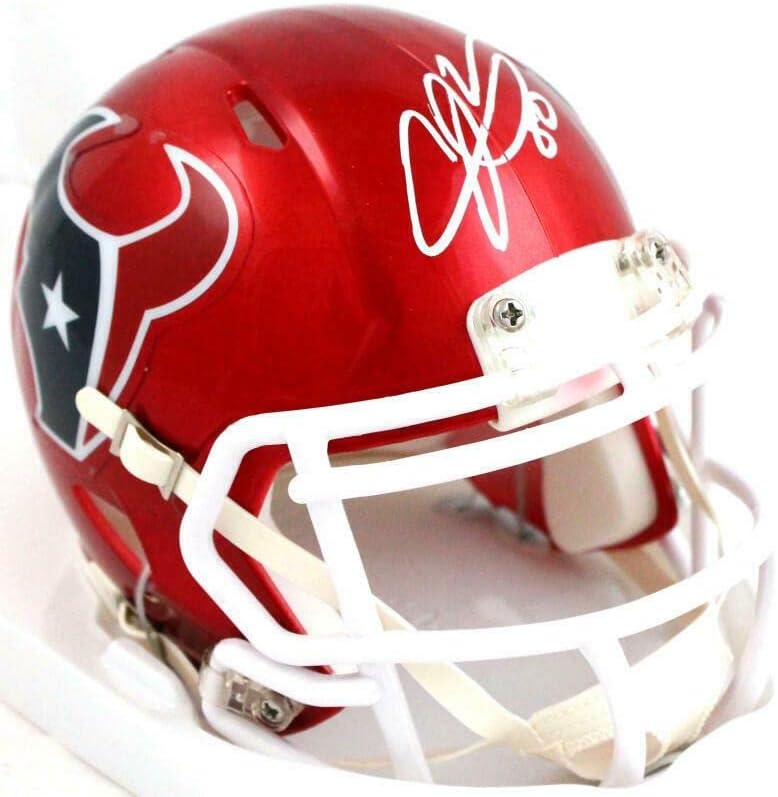 Andre Johnson İmzalı Houston Texans Flaş Hızlı Mini Kask - JSA W *Beyaz İmzalı NFL Mini Kask