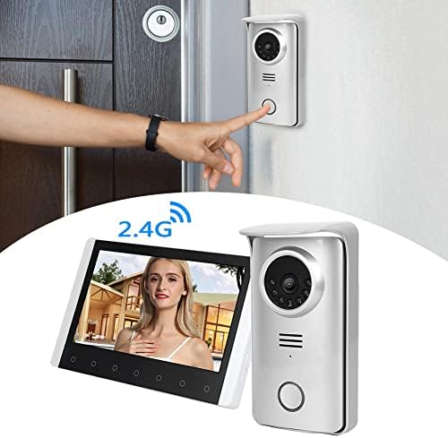 2 Kameralar 100-240 V 7in TFT LCD 2.4 G Kablosuz Görsel Kapı Zili Gece Interkom Güvenlik Görüntülü Kapı Telefonu ıle