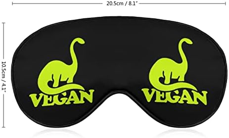 Vegan Dinozor Baskılı Uyku Göz Maskesi Yumuşak Körü Körüne Göz Kapağı Ayarlanabilir Kayış ile Gece Siperliği Seyahat