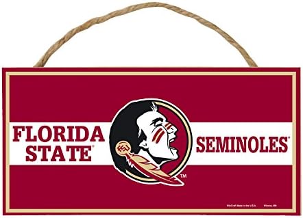 Halatlı WinCraft NCAA Florida Eyaleti Seminoles Sunta Ahşap Tabelalar, 5 x 10 inç, Çoklu
