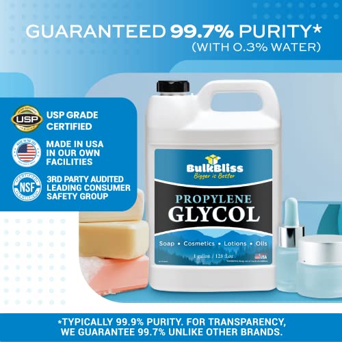 Sabun, Yağlar, Kozmetikler ve Losyonlar için BulkBliss Gıda Sınıfı Propilen Glikol-1/2 Galon (64oz)
