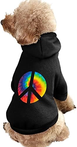 Kravat Boya Barış Logosu Köpek Hoodies Sevimli Kapüşonlu Sweatshirt Pet Takım Elbise Ceket Şapka ile