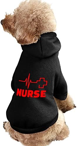 Hemşire Kalp Atışı Kırmızı Çapraz Köpek Hoodies Sevimli Kapüşonlu Sweatshirt Pet Takım Elbise Ceket Şapka ile