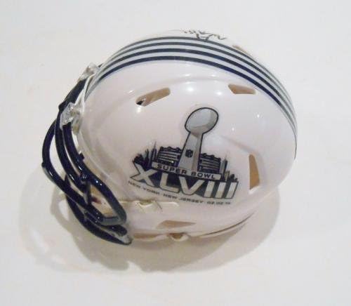 Shaun Phillips İmzalı Super Bowl 48 Mini Kask w/COA XLVIII Broncos İmzalı NFL Mini Kasklar