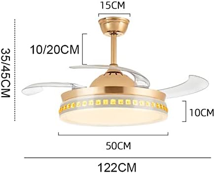 Lisusut İskandinav kristal Fan avize LED trikromatik karartma Fan ışık Modern Sadelik ABS uzaktan kumandalı tavan