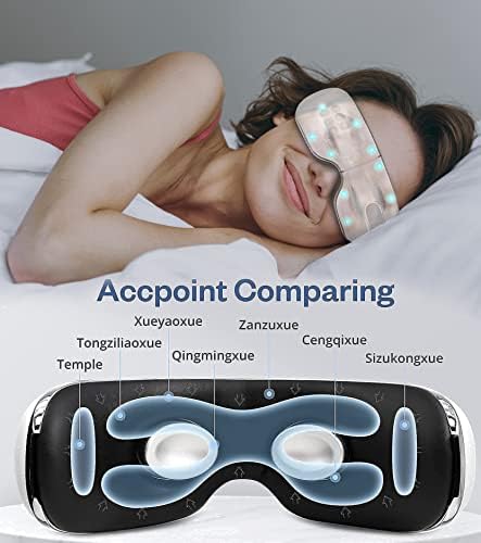 Migren için ısı ve soğutma ile BOQUBO Göz Masajı Kuru Gözler, ısıtmalı akıllı sıkıştırma Göz masaj Makinesi Göz yorgunluğunu