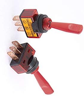 Aexit 2 adet DC anahtarları 12V 20A kırmızı Pilot ışık 12mm Panel Montajlı SPST ayak anahtarları geçiş Anahtarı