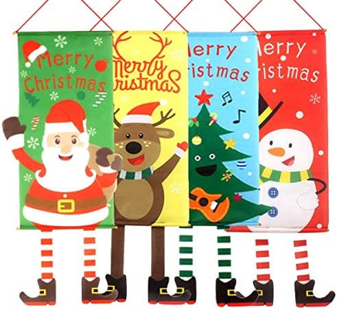 WDhomLT Noel Baba Afiş Bayrağı Noel Kapı asmak için bayrak Noel Ağacı Bayrağı Geyik Afiş Bayrağı Noel Sundurma İşareti