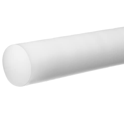 Delrin Asetal Homopolimer Plastik Çubuk, Beyaz, 1 x 2 ft çapında. Uzun