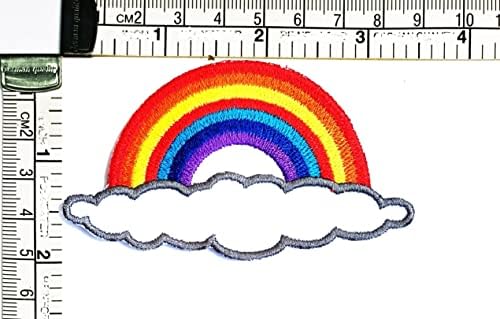 Kleenplus 3 Adet. Karikatür Gökkuşağı Bulutlar Dikmek Demir on Patch İşlemeli Aplike Zanaat El Yapımı giysi etiketi
