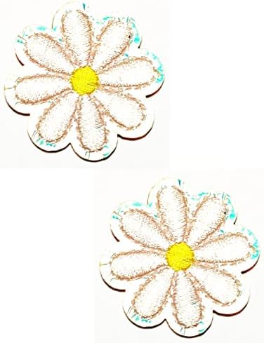 Kleenplus 2 adet. Pembe Papatya Yamalar Sticker Güzel Çiçekler Çiçek Demir On Kumaş Aplike DIY Dikiş El Sanatları