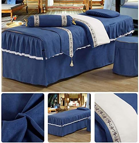 ZHUAN Masaj masa örtüsü setleri 6 Parça Masaj Yatakları Etek Yastık Dışkı Kapak Yatak Bayrağı Yastık Yastık Tam Yuvarlak