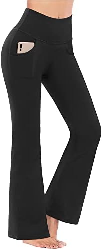 Promover Flare Yoga Pantolon Cepler ile Kadınlar için Kapriler Bootcut Yoga Tayt Yüksek Bel Rahat Egzersiz Bootleg