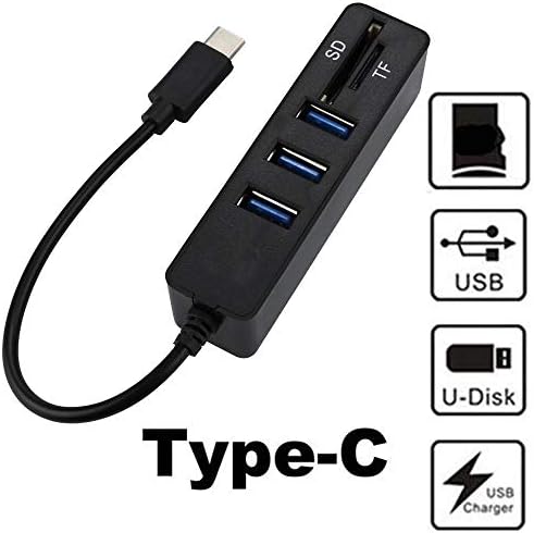 MBBJM Tipi C HUB kart okuyucu 2 in 1 Tip-C OTG USB 2.0 Hub Splitter Combo 3-Port SD / TF kart okuyucu USB 2.0 Hub