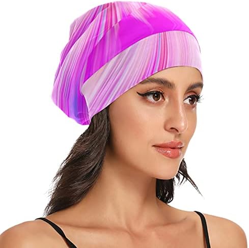 Bir Tohum İş Kap Uyku Şapka Bonnet Beanies Spiral Gökkuşağı Soyut Kadınlar için Saç Şapkalar Gece Şal