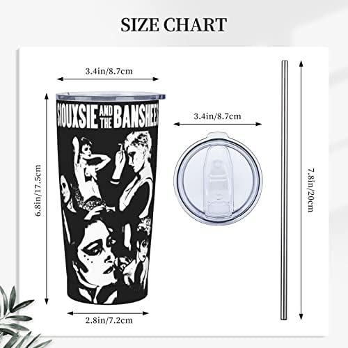 Siouxsie Ve Banshees 2 Bant Paslanmaz Çelik Yalıtımlı Seyahat Kahve kapaklı kupa Ve Payet Çift duvarlı vakum Bardak