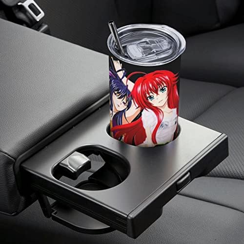 UOGEEP Anime Lise Dxd Paslanmaz Çelik Yalıtımlı Kahve kapaklı kupa Ve Payet Çift Duvar Vakum Kupalar seyahat tipi
