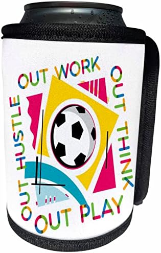 3dRose Futbol futbol topu, Dışarı koşuşturma, dışarı çalışma, dışarı. - Şişe Sargısını Soğutabilir (cc-364197-1)