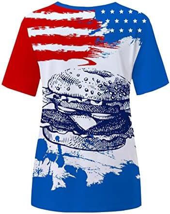 4 temmuz Vatansever T-Shirt Ekip Boyun Kısa Kollu Bluzlar Bağımsızlık Günü Gömlek Yaz Casual Tops