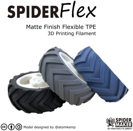 SpiderMaker SpiderFlex Mat Kaplama Esnek TPE(TPU) 3D Baskı Filamanı-Shore 75A, 1,75 mm, 500g (Demir Mavisi)