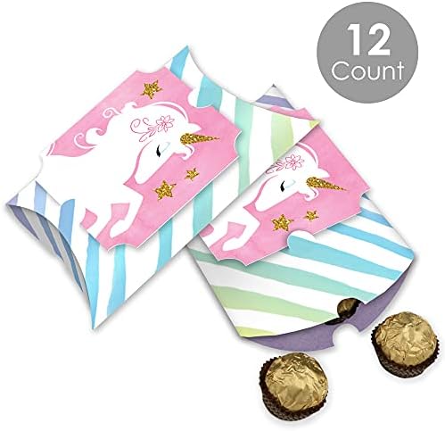 Büyük Nokta Mutluluk gökkuşağı ünikorn-Favor Hediye Kutuları-Büyülü Unicorn Bebek Duş veya Doğum Günü Partisi Büyük