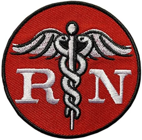 RN Kayıtlı Hemşire İşlemeli Yama (3,0 inç - Dikili Ütü)
