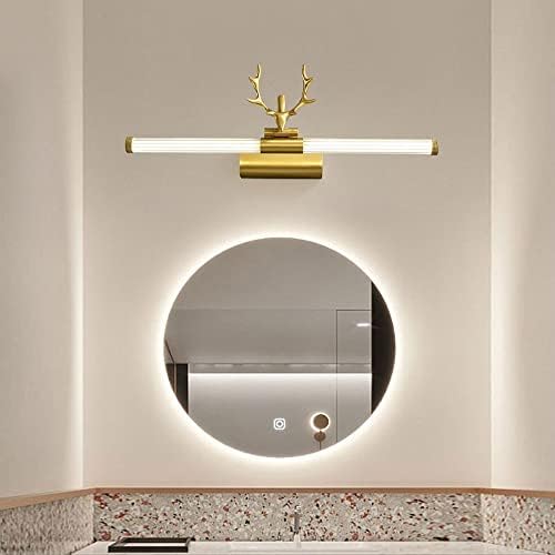 Jadssox Pirinç Vanity ayna lambası bakır Vanity duvar aplik, 4000 K çerçeve resim aydınlatma, LED banyo ışık fikstür