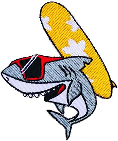 Grafik Toz Köpekbalığı Sörf Aloha Hawaii İşlemeli Demir On Patch Okyanus Komik Aşk Barış İfade Duygu Logo İşareti
