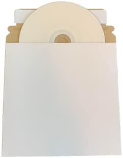 TodoMedia 6x6 3/8 inç CD/DVD Kapaklı Kendinden Yapışkanlı Yapışkanlı Beyaz Karton Postalar (100)